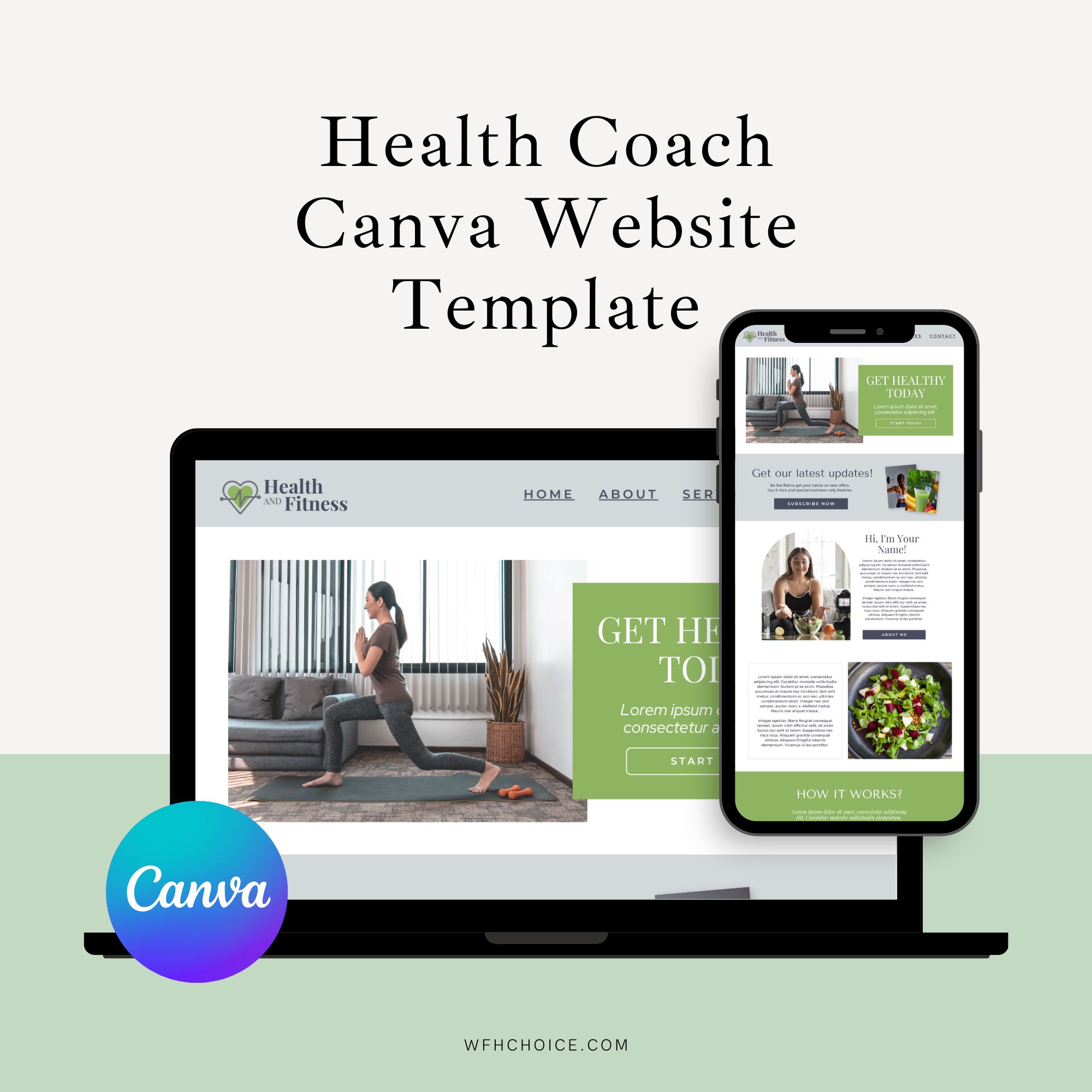 Health Coach Canva Website Template