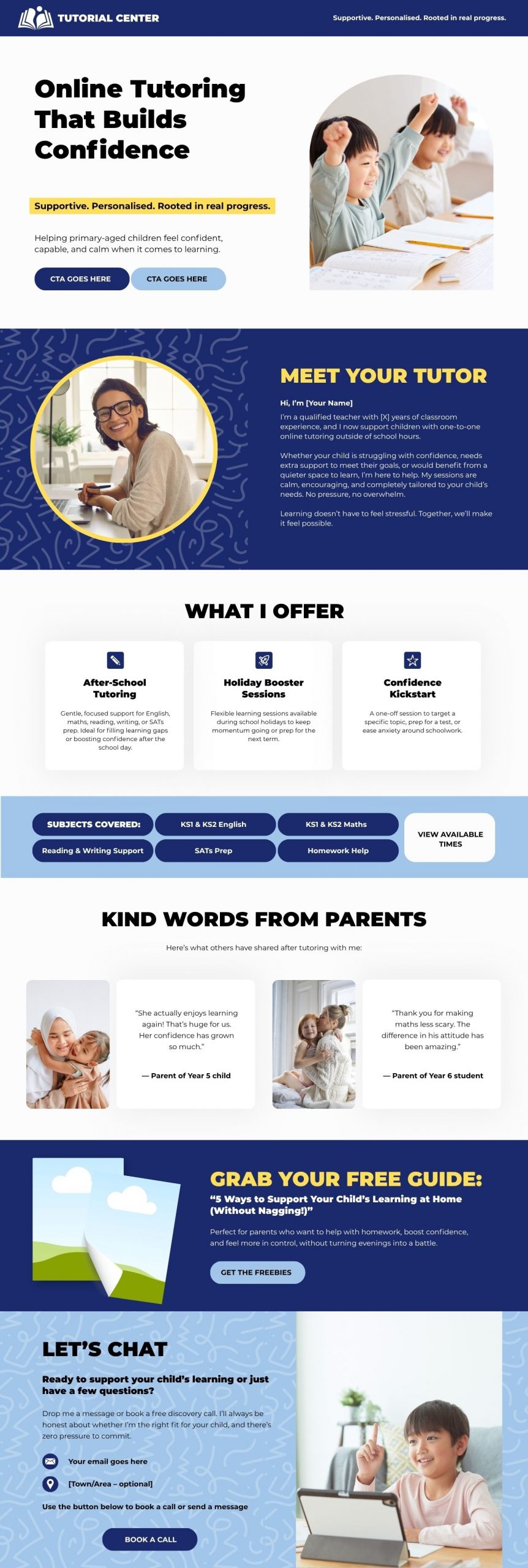 Online Tutor Canva Website Template - Image 2